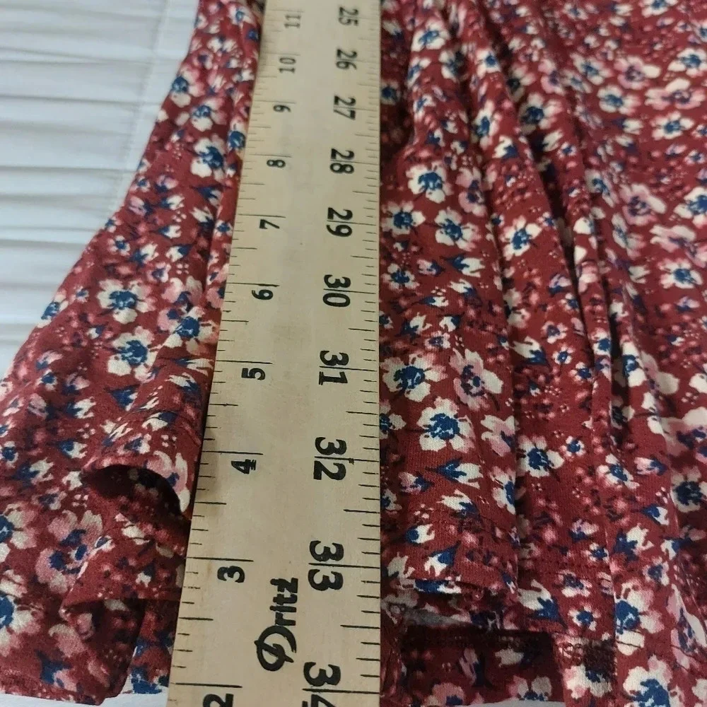 Free People Sweet Talker red Floral lace Boho Cottagecore 90s Mini Dress Size XS - Picture 15 of 16